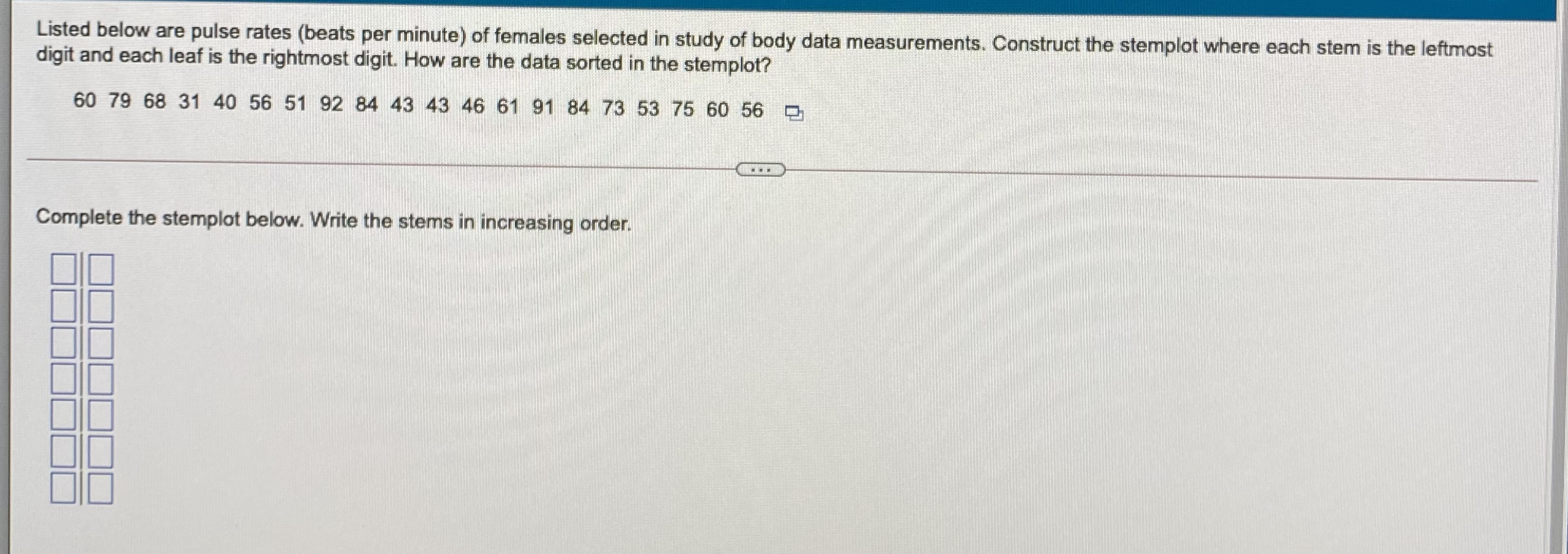 arranged in order from to order). Thus, the first leaf in the