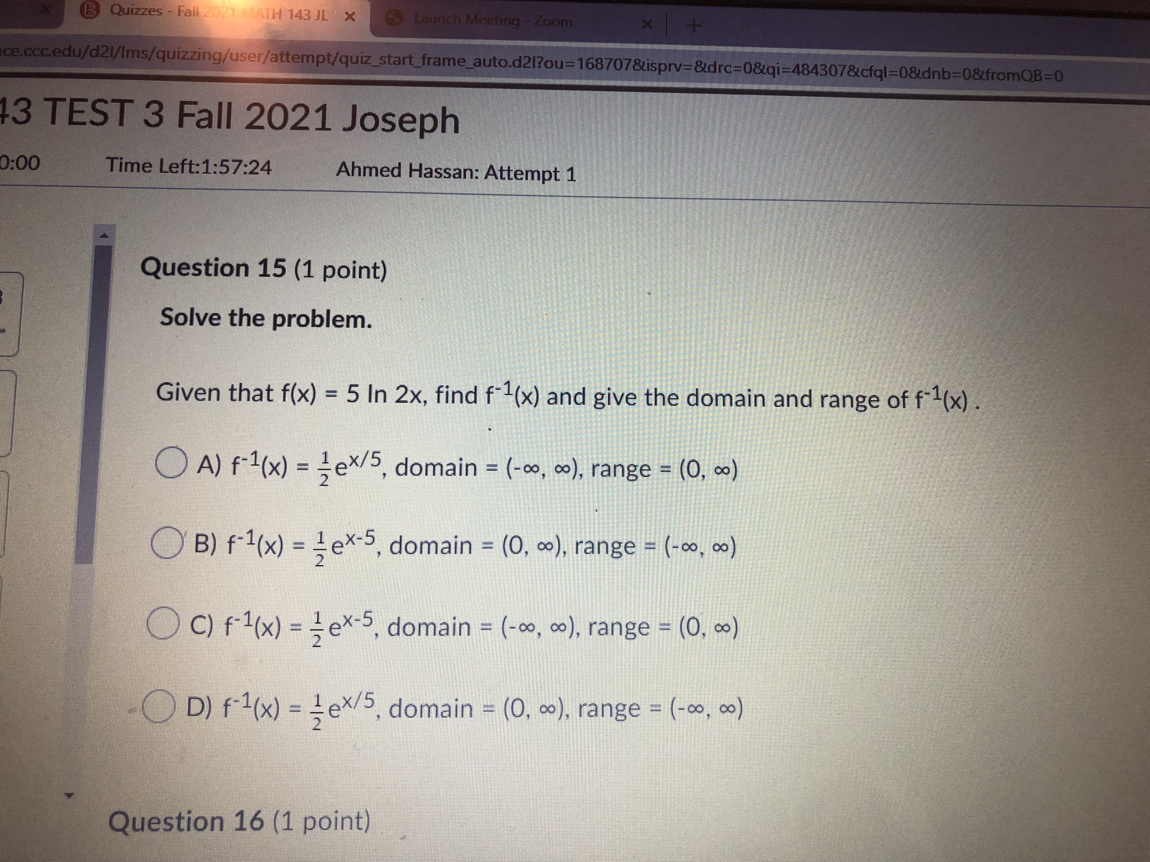  Quizzes - Fail 2021 MATH 143 JL ' X Launch Meeting