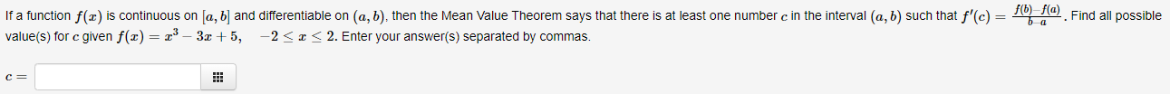 Question 1) lfa function f{m] is continuous on [5,15] and ditTerentiable on