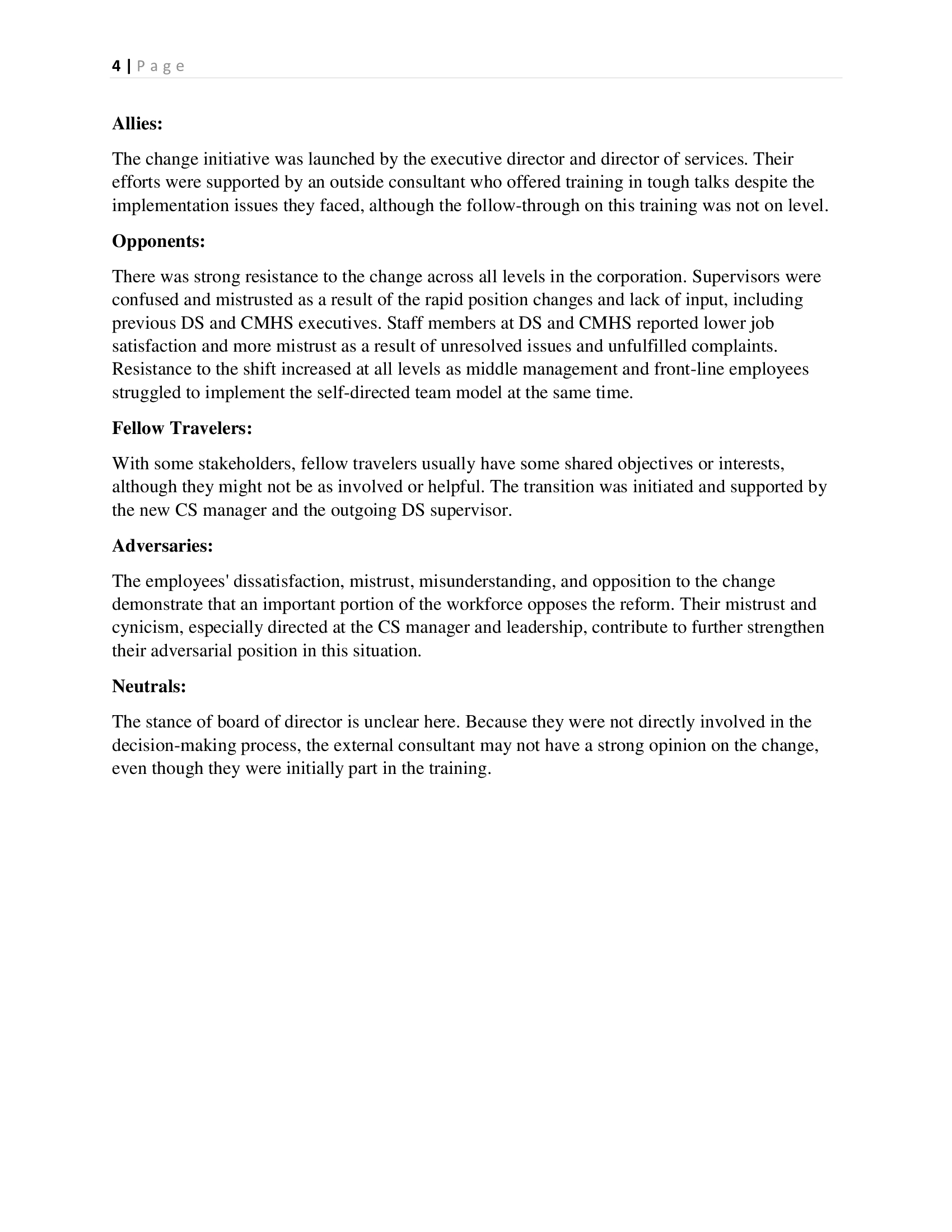 1|- Sum marv The organizational context in this case is a large