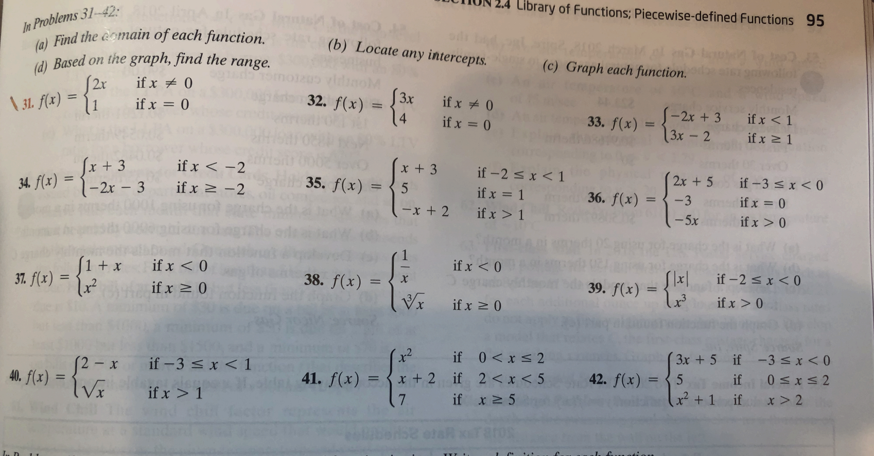 ION 2.4 Library of Functions; Piecewise-defined Functions 95 In Problems 31-42: