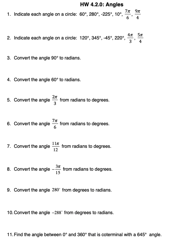 Questions #2-18, EVENS ONLY HW 4.2.0: Angles 1. Indicate each angle on
