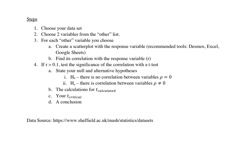 a relationship between numerical variables: correlation and regression. In this exercise, you
