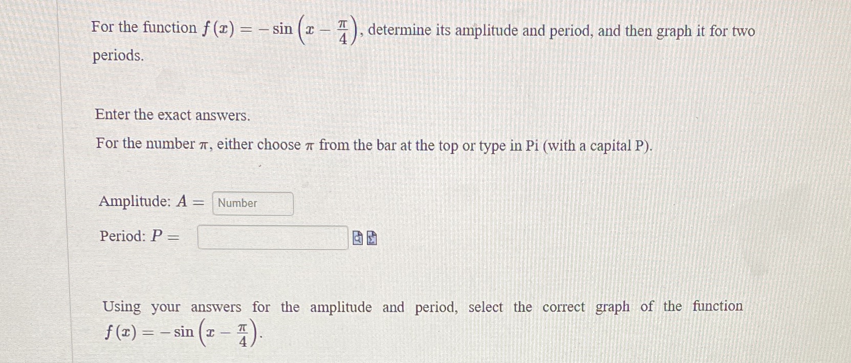  For the function f (x) = - sin x - 4