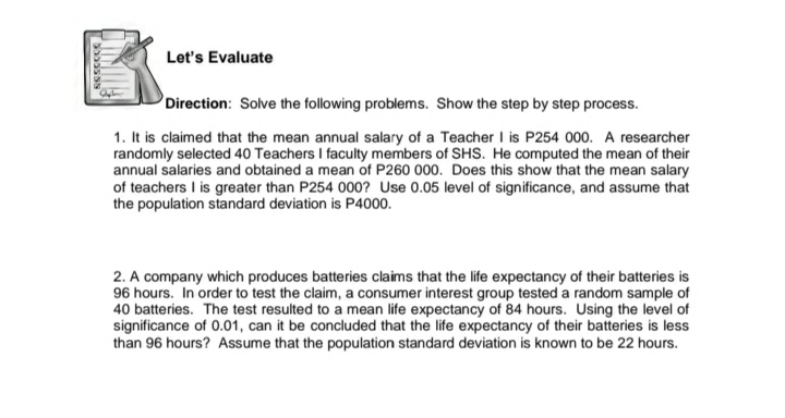 or statement/s. Problem 1. The leader of the association of tricycle drivers