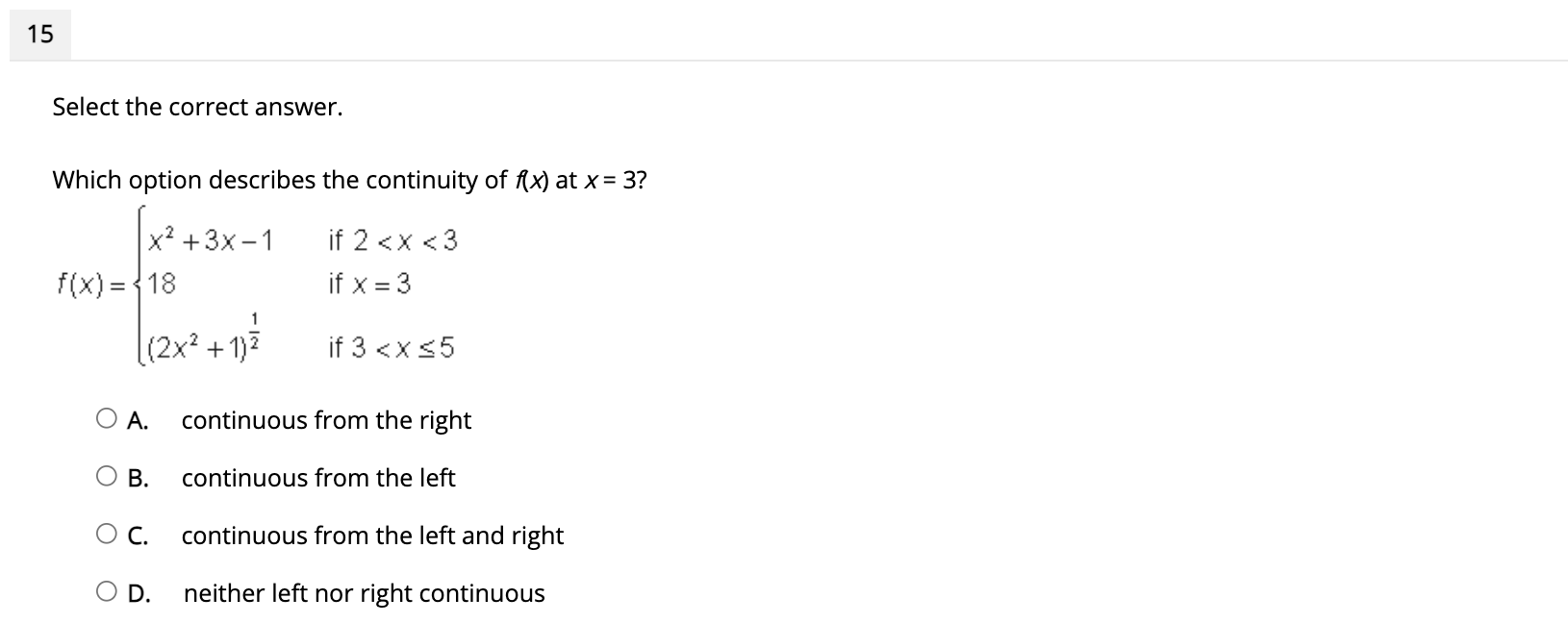 the correct answer. Evaluate the limit: lim COs' X 3 sin x