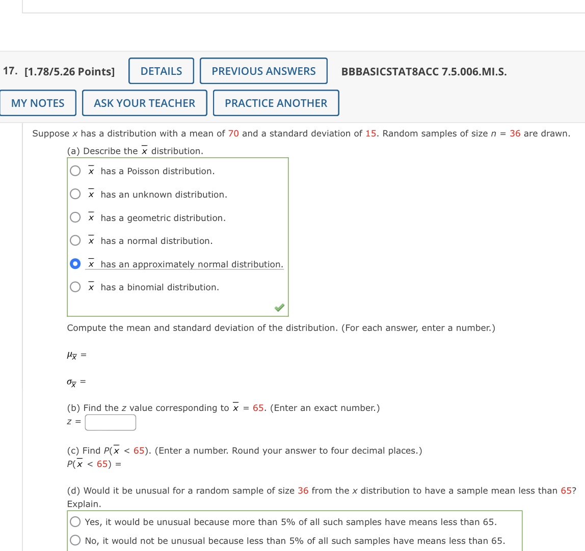  17. [13815.26 Points] DETAILS PREVIOUS ANSWERS BBBASICSTATBACC 7.5.006.MI.S. MY NOTES ASK