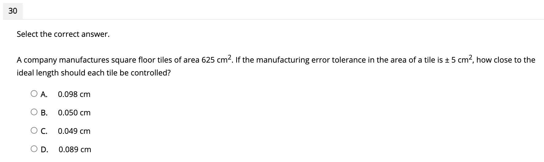 O OD. 225 Select the correct answer. Which interval contains a root