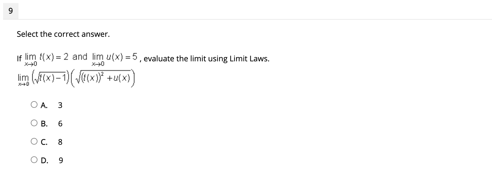 What is the slope of the curve at point P? O A.
