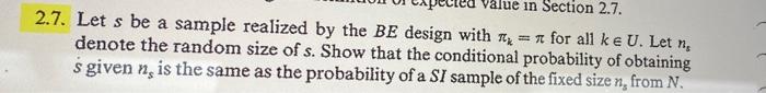  petted value in Section 2.7. 2.7. Let s be a sample