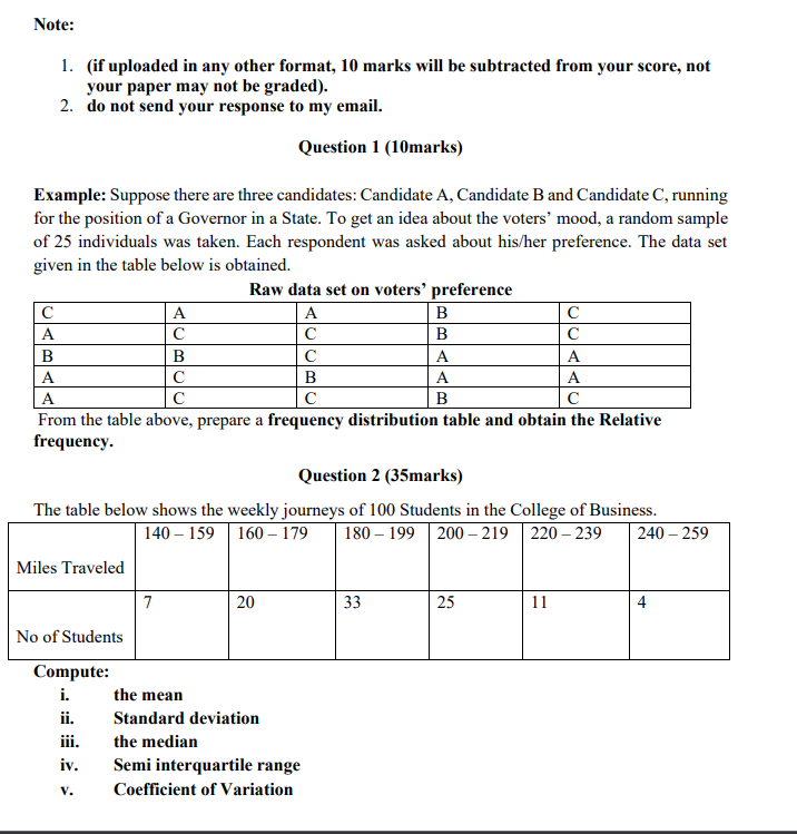 Note: 1. (if uploaded in any other format, 10 marks will