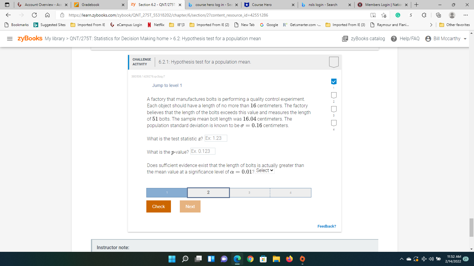 & Account Overview - Acc X Gradebook X zy Section 6.2