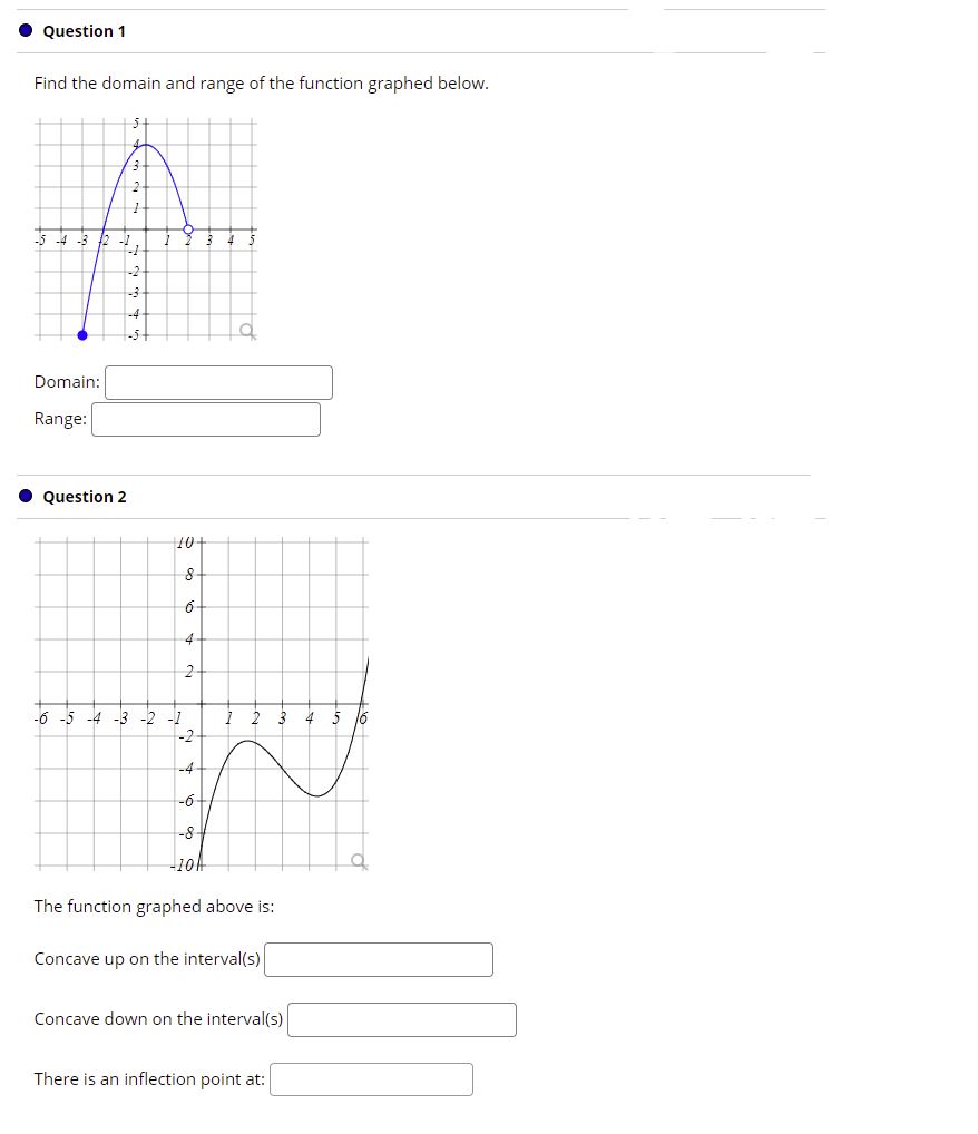 \fI Question 3 Use the graphs to evaluate the expressions below.