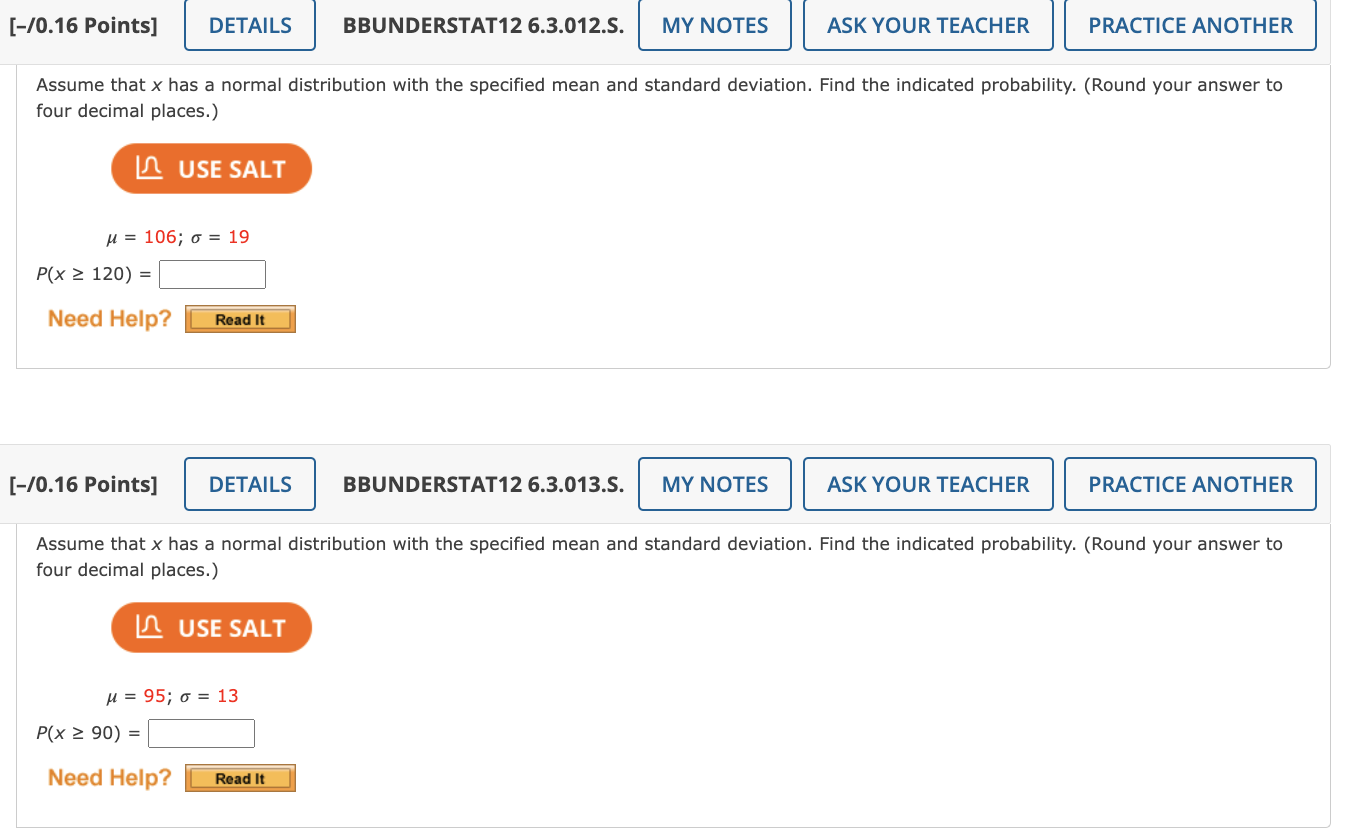  [-/0.16 Points] DETAILS BBUNDERSTAT12 6.3.012.S. MY NOTES ASK YOUR TEACHER PRACTICE