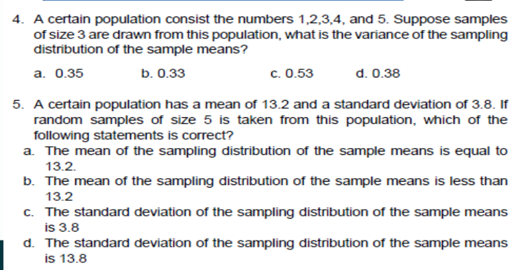 0.5000 C.0.0041 d.0.42112. Which of the following describes a parameter? a. 40%