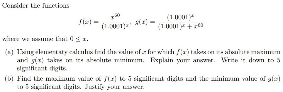 Consider the functions 2:50 (1.0001)\"'\" x) = (1.0001)m 9(3) _ (moons