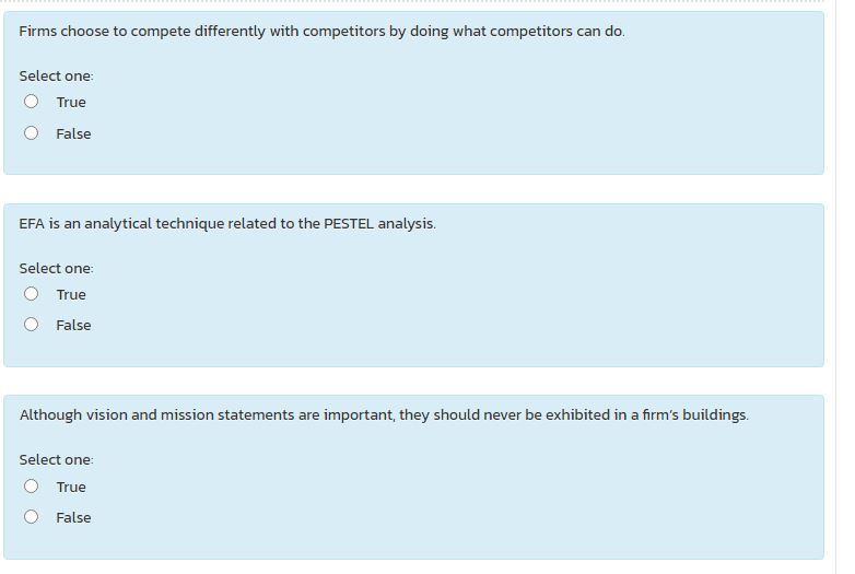 Module : strategic managementTake note : please make sure you are confident