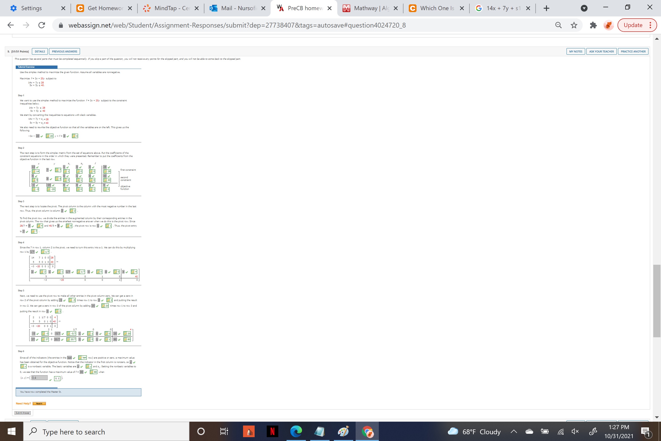 Settings X C Get Homewor X MindTap - Cer X o