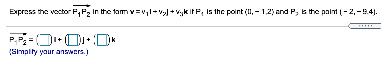 legible. Find the distance between points P1 and P2. P1(-1,1,-5), P2(-5,-1,-5) The