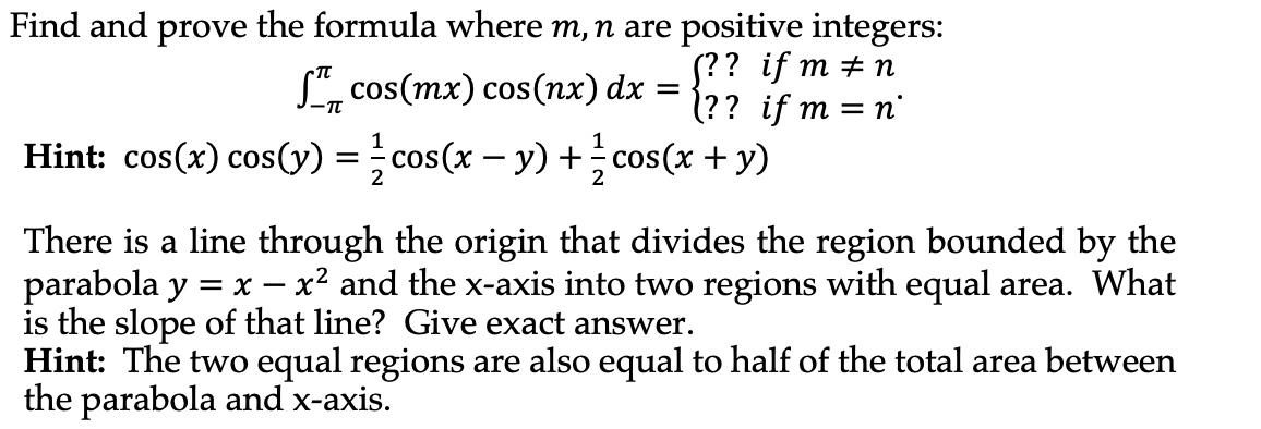 Please proved steps and explanations if possible1), 2) Find and prove the