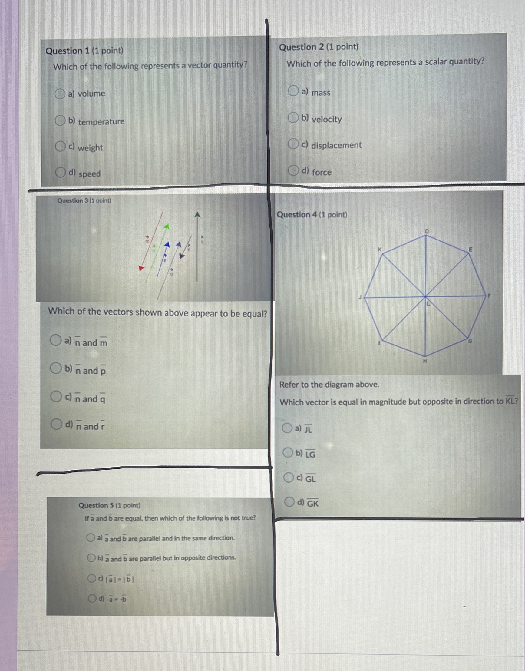 I need help with these 5 questions quickly, no explanation required!!! Question