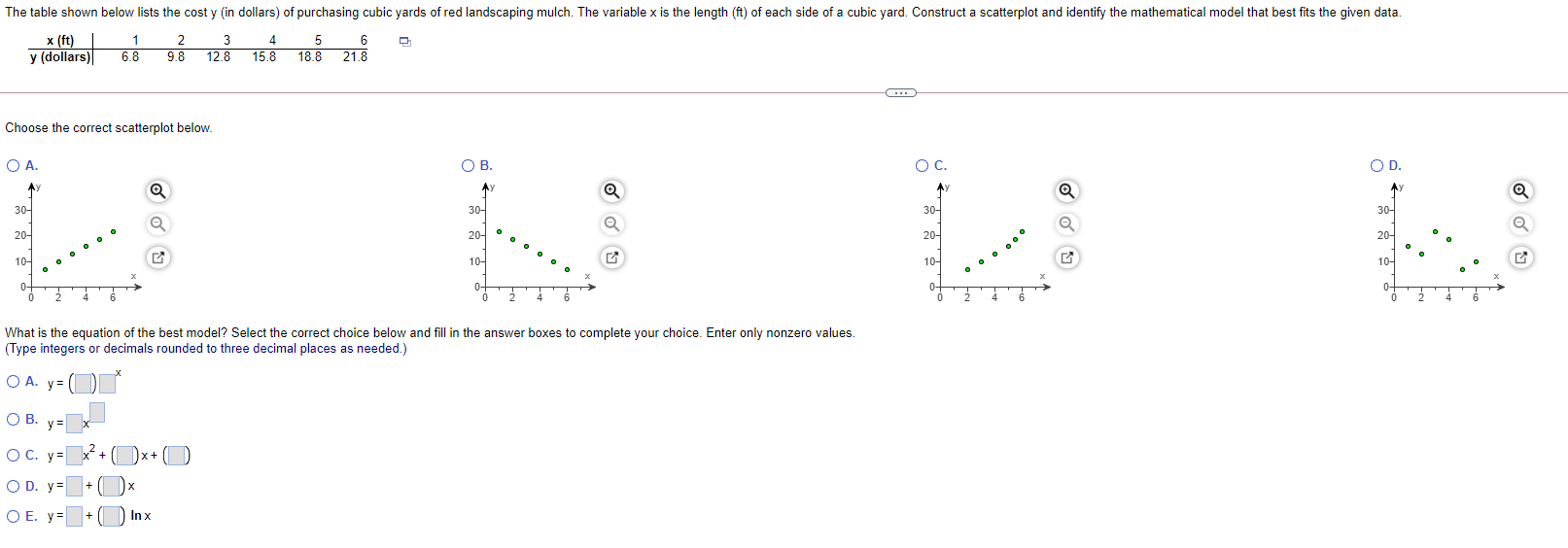 Using the lengths (in.), chest sizes (in.), and weights (lb) of bears