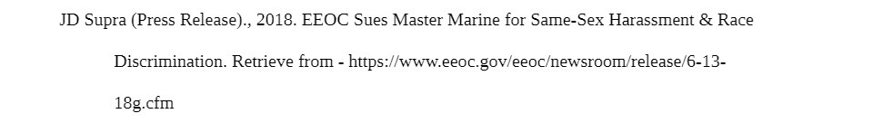JD Supra (Press Release). , 2018. EEOC Sues Master Marine for Same-Sex