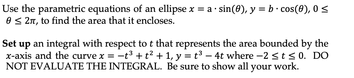 Please provide steps and explanations if possible1), 2) Use the parametric equations