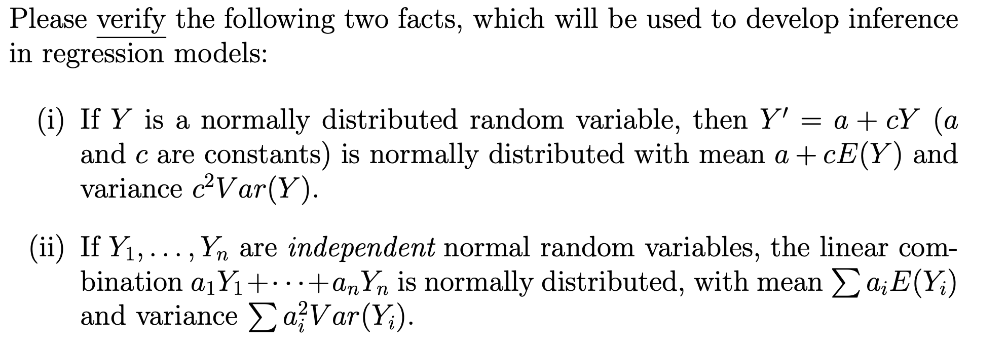  Please verify the following two facts, which will be used to