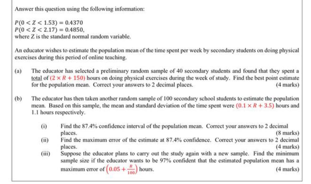 hi, please help this probability and statistics questions with clear steps and