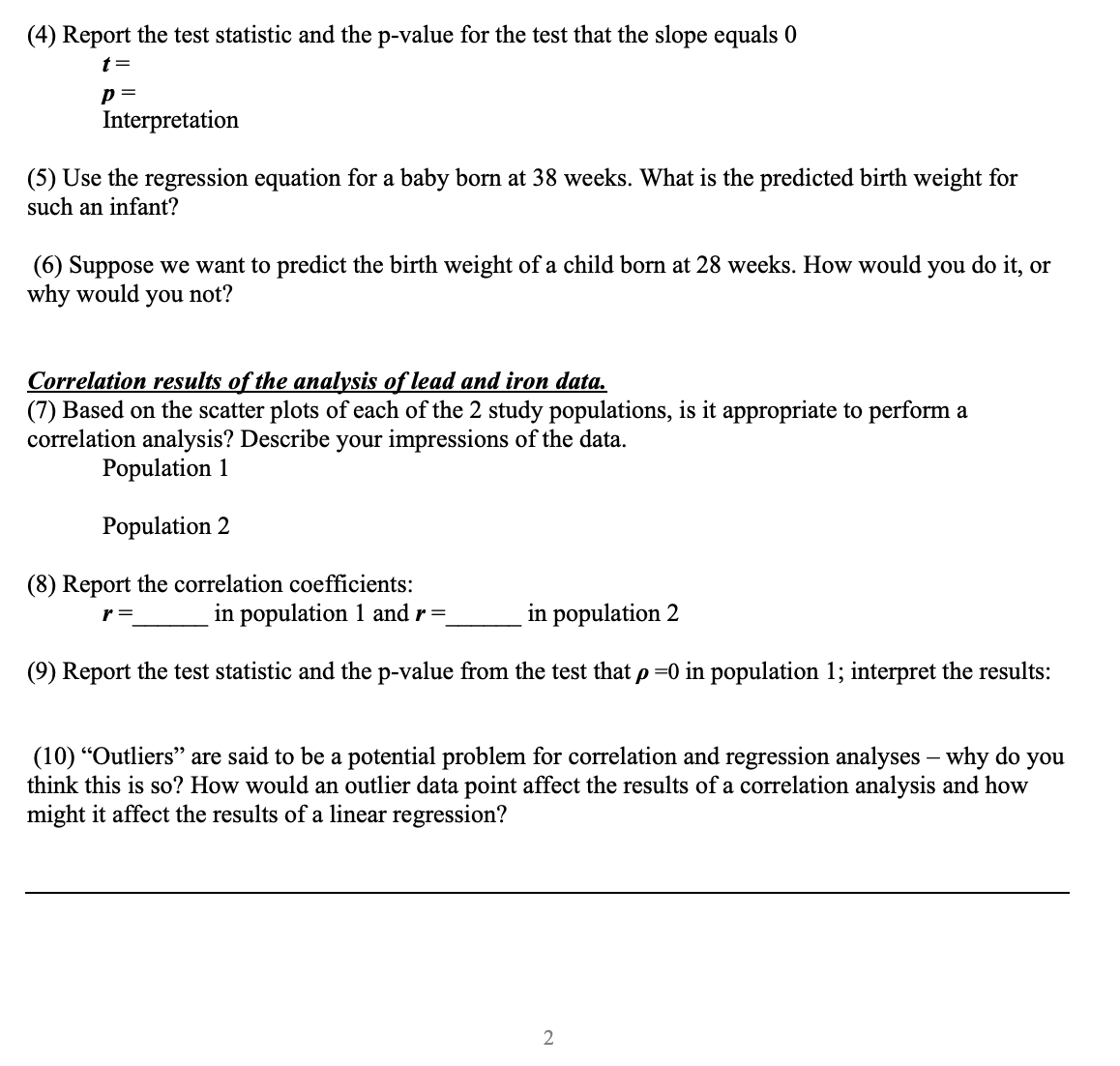 gestational age study (note: for some gestational ages there are multiple observations,