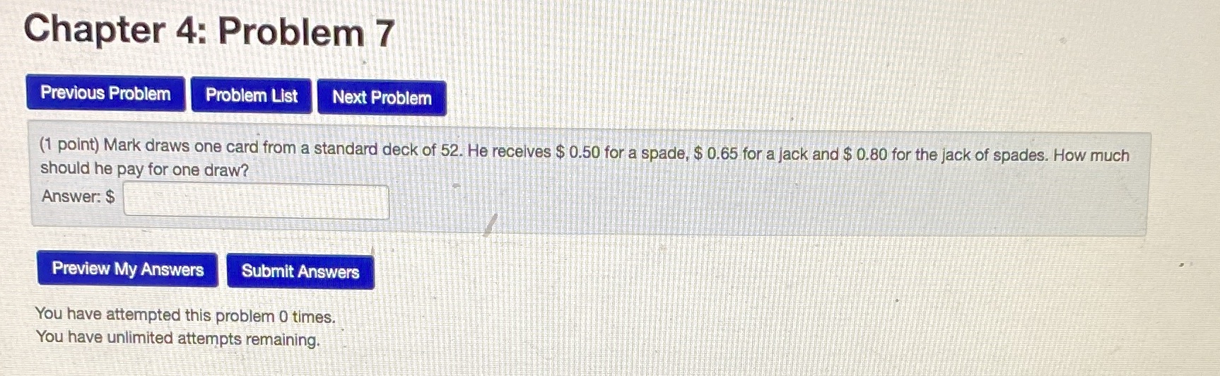  Chapter 4: Problem 7 Previous Problem Problem List Next Problem (1