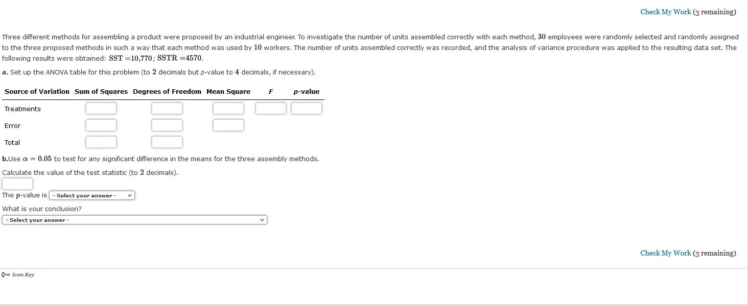  Check My Work {3 remaining) Three different methods for assembling a