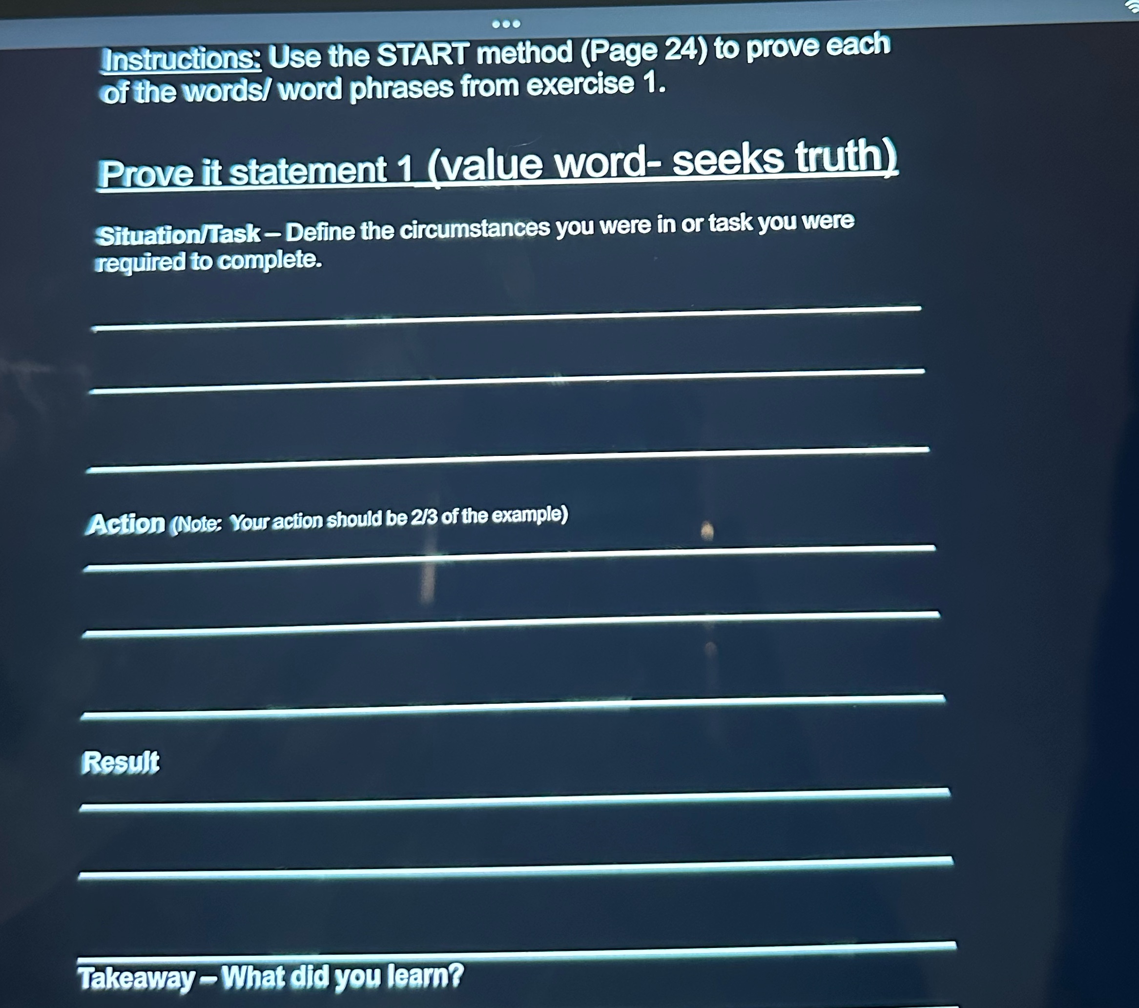  ... Instructions: Use the START method (Page 24) to prove each
