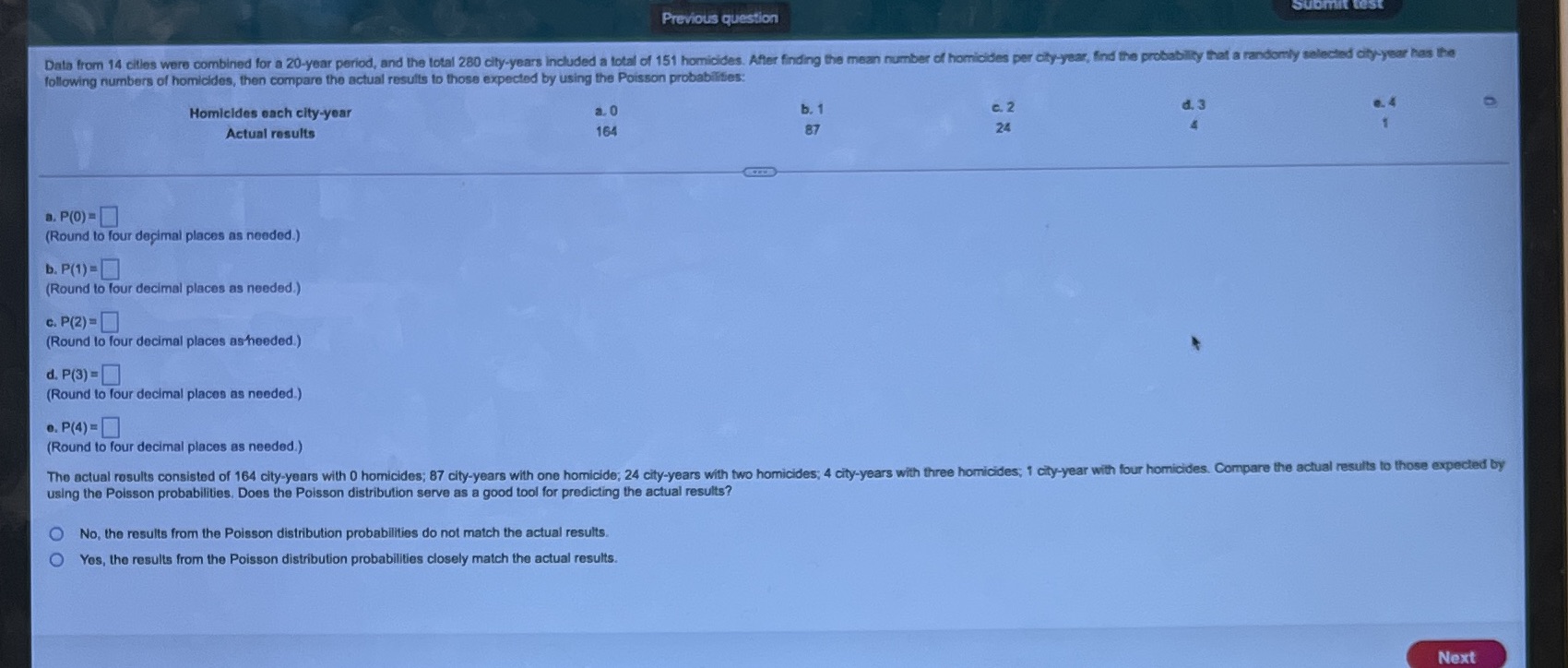 Help Previous question Data from 14 cities were combined for a 20-year