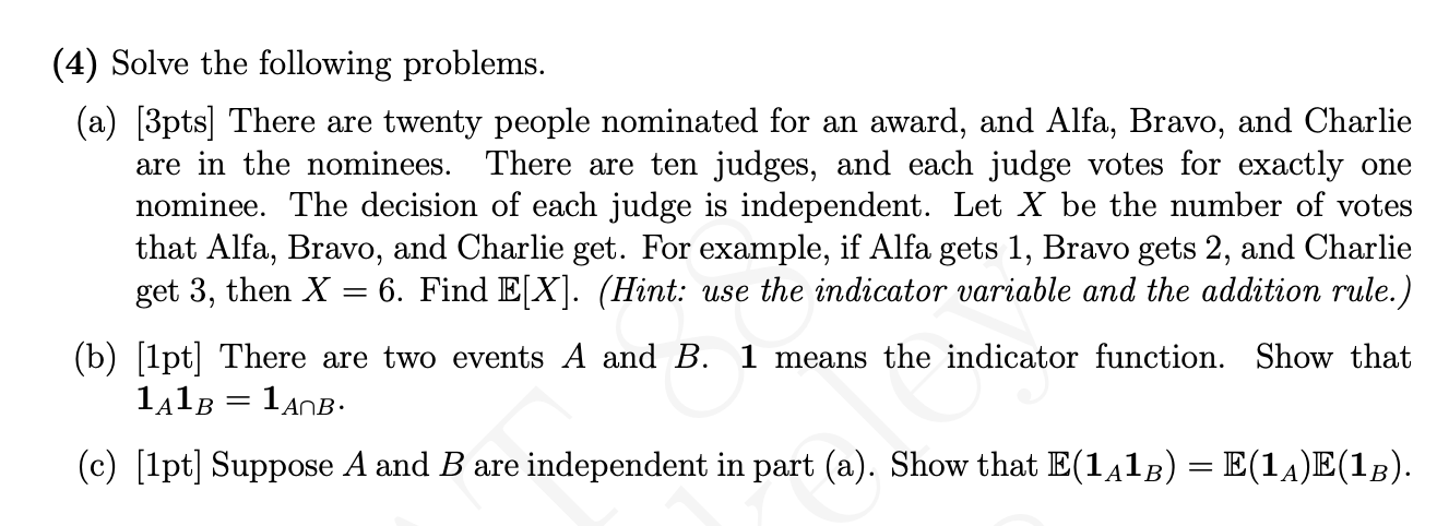  (4) Solve the following problems. (a) [3pts] There are twenty people