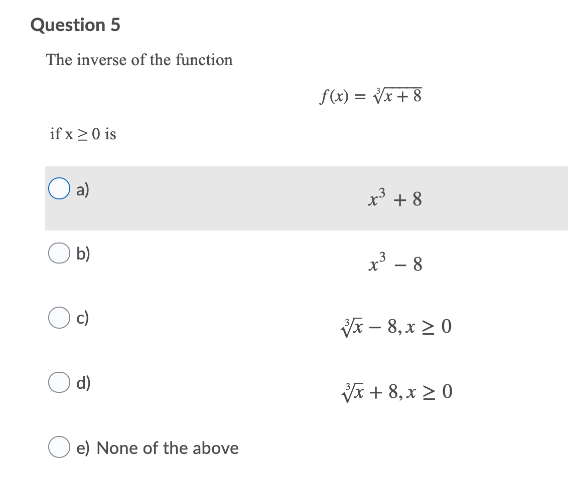 6 a) Yes ( b) NoQuestion 4 Suppose that f(x) = x2,x