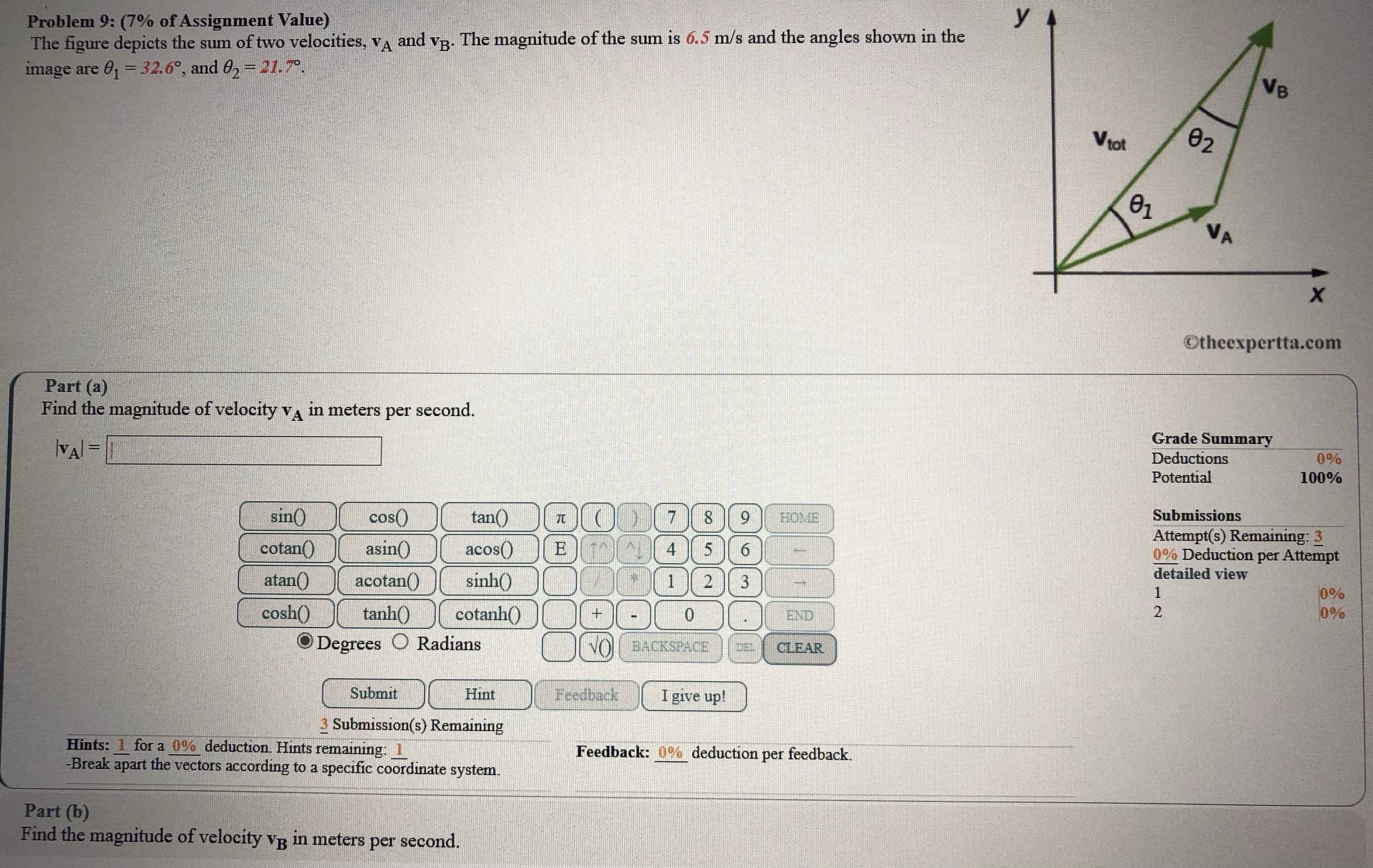  Problem 9: (7% of Assignment Value) The figure depicts the sum