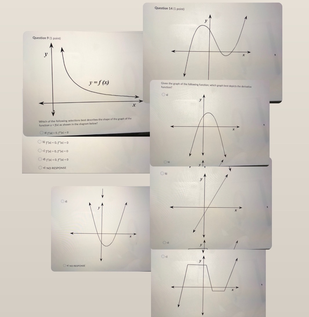 How would you solve these? Question 14 (1 point) Question 9 (1