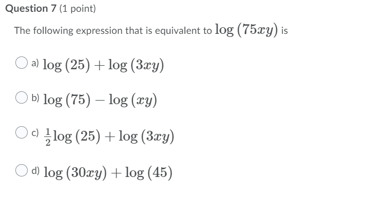  Question ? {1 point] The following expression that is equivalent to