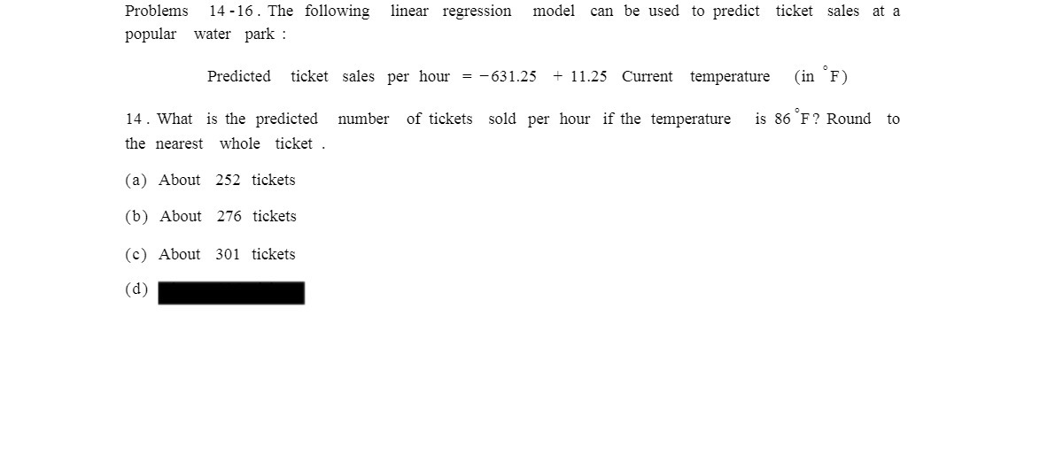  Problems 14-16. The following linear regression model can be used to