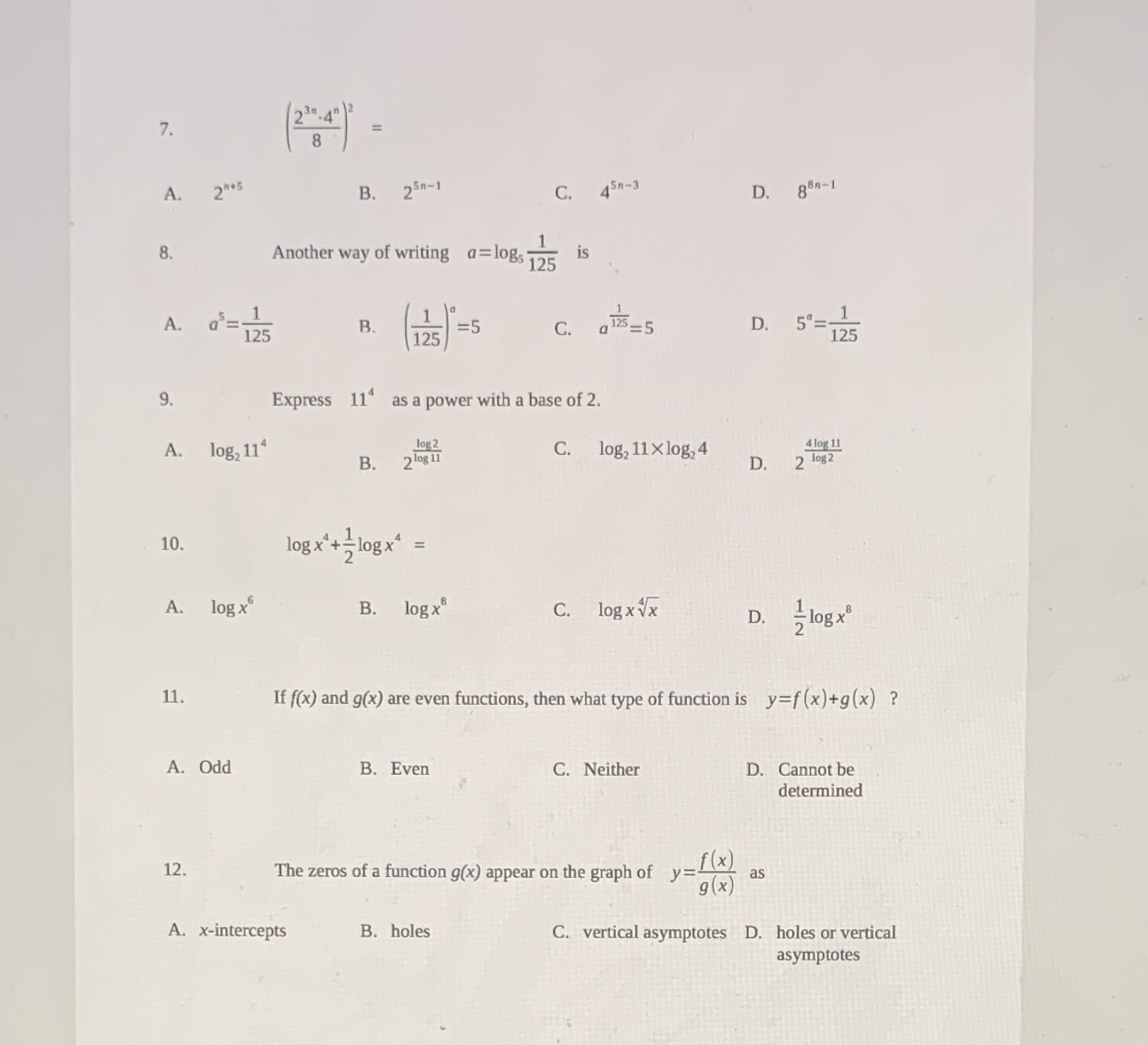 please answer fast! 7 230.4" = A. B. 250-1 C. 45n-3 D.