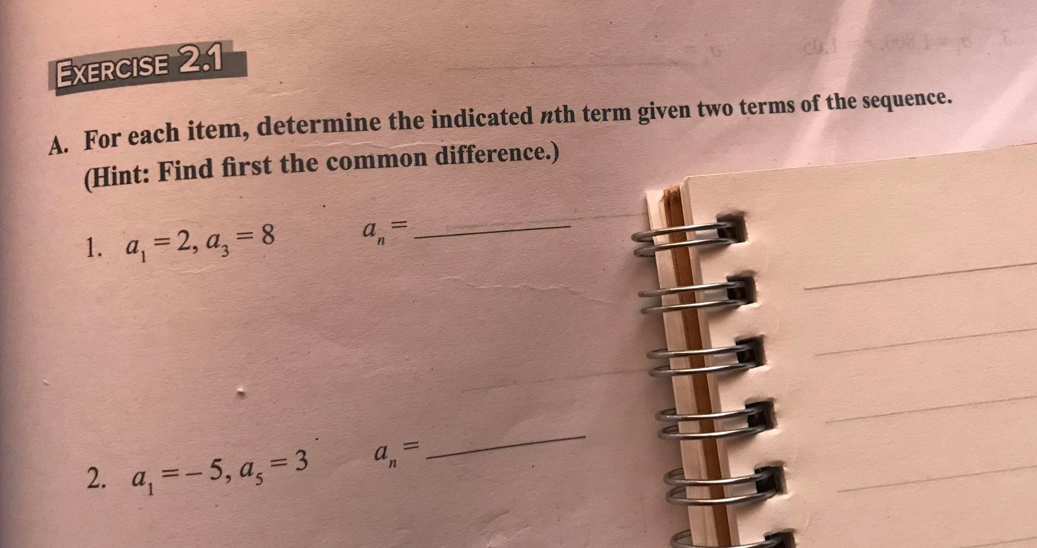 Pre-Calculus: Series and Sequence & Pascal's TriangleAnswer the exercises: EXERCISE 2.1 A.