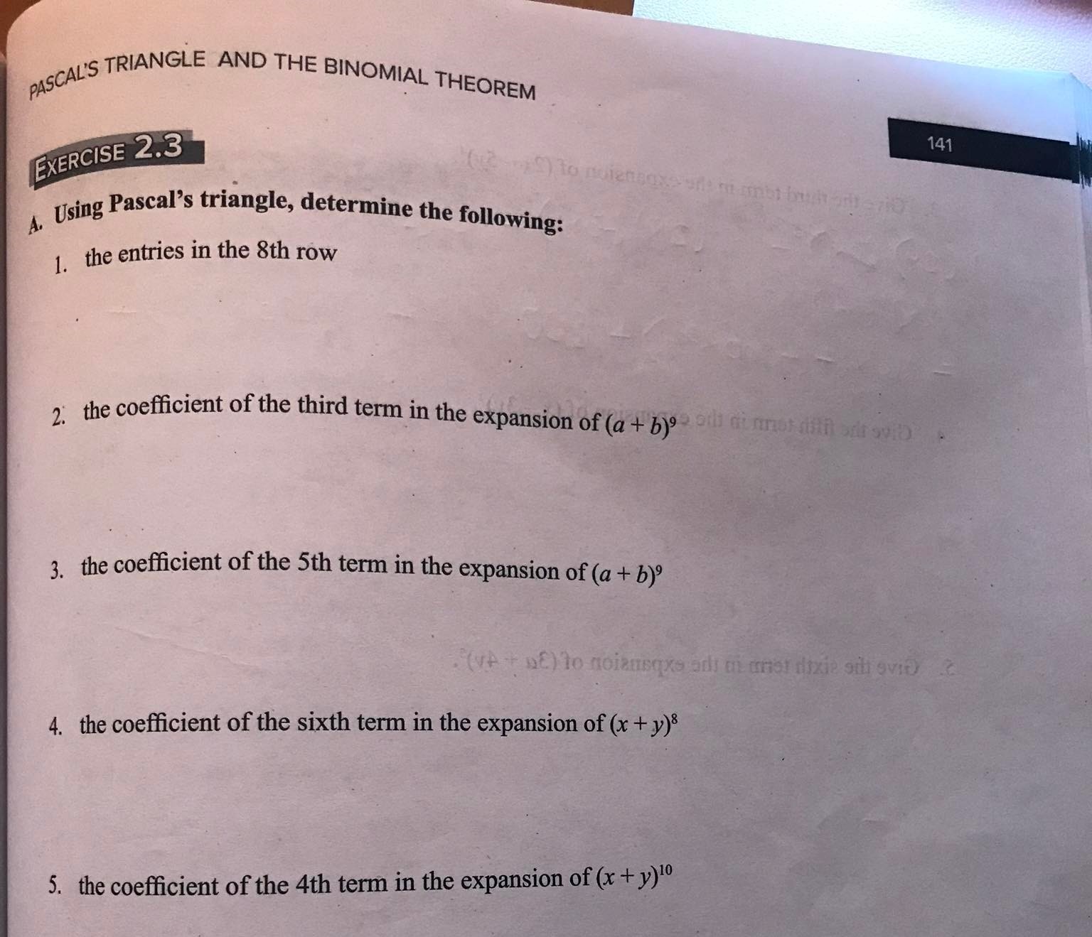 For each item, determine the indicated nth term given two terms of