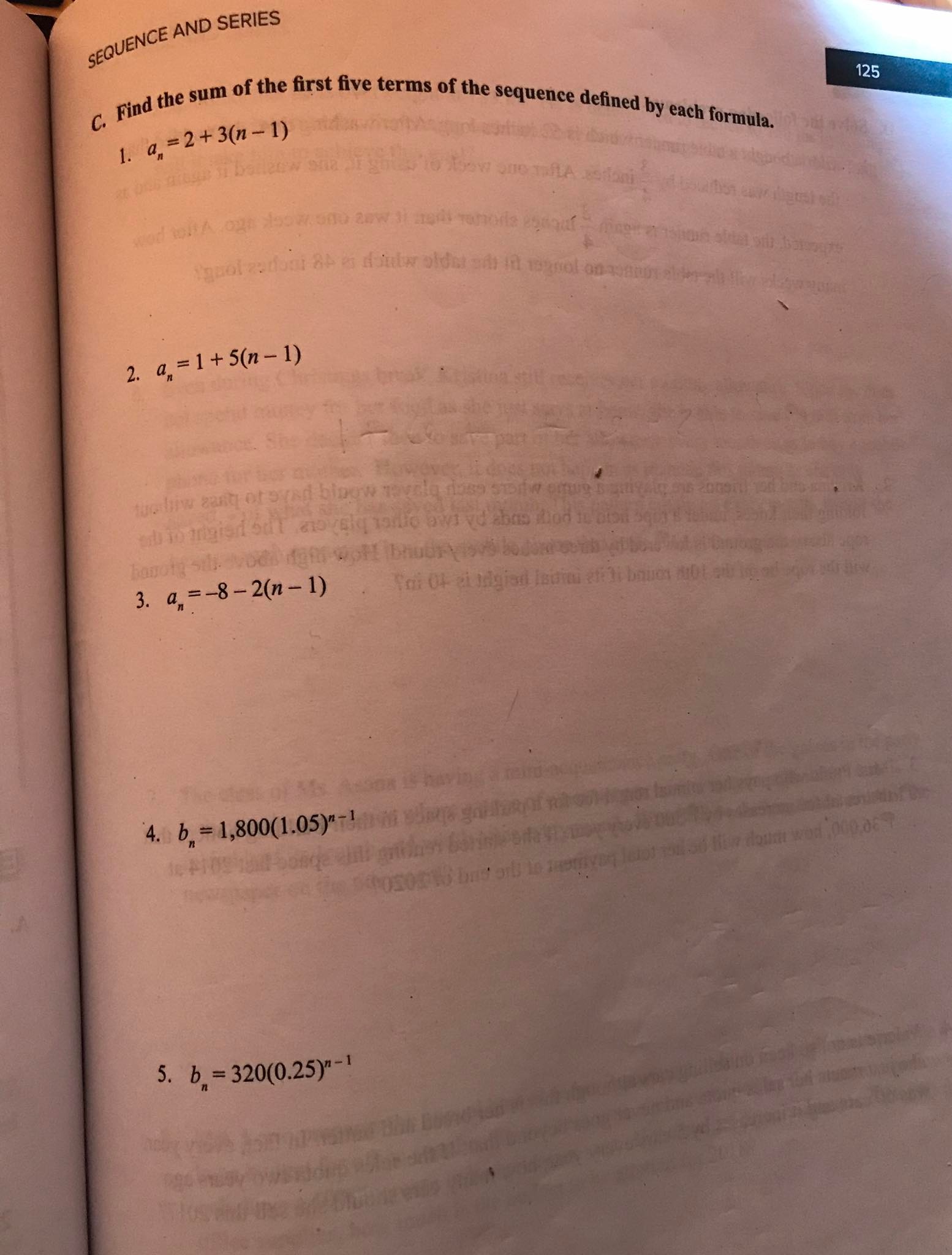 the sequence. (Hint: Find first the common difference.) 1. a, = 2,