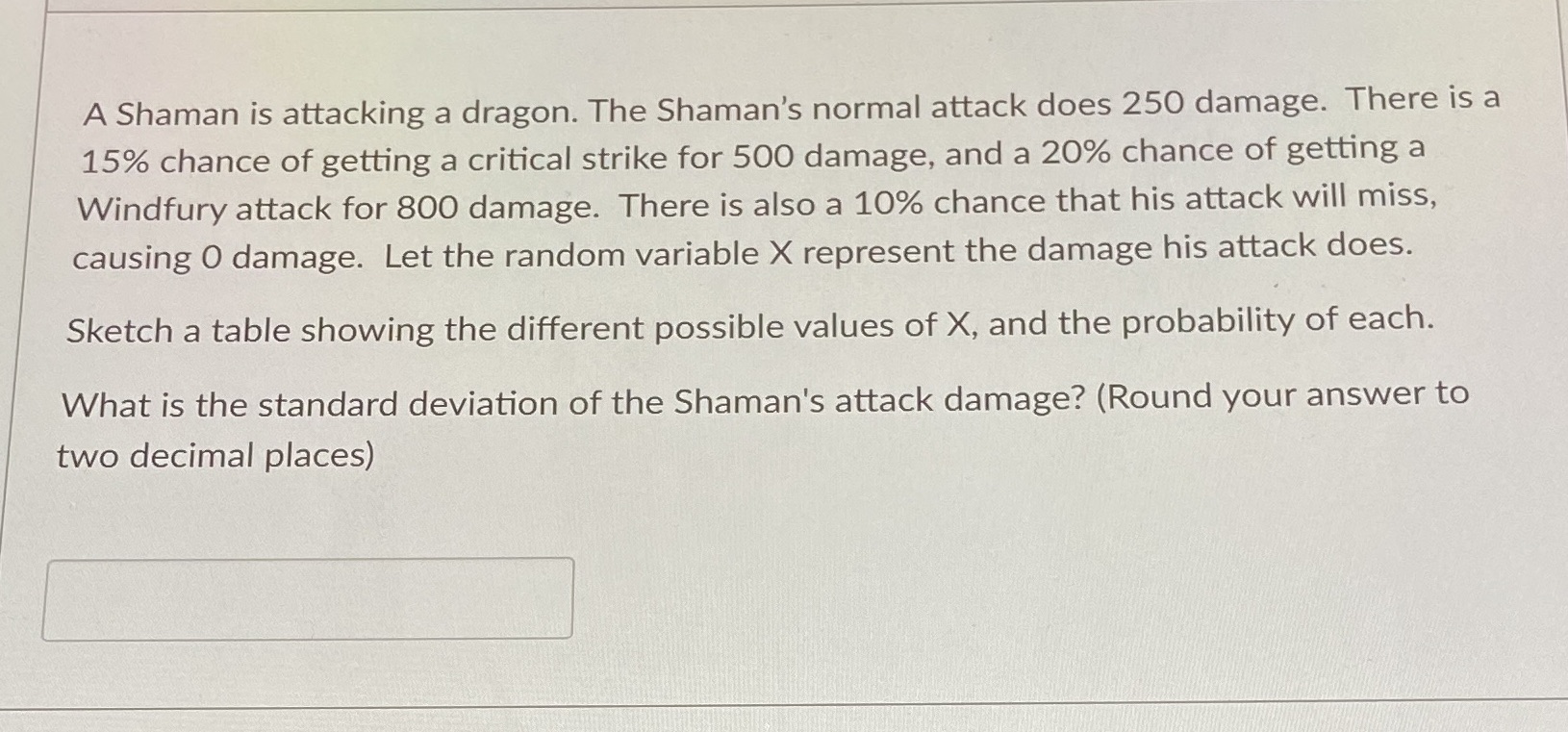  A Shaman is attacking a dragon. The Shaman's normal attack does
