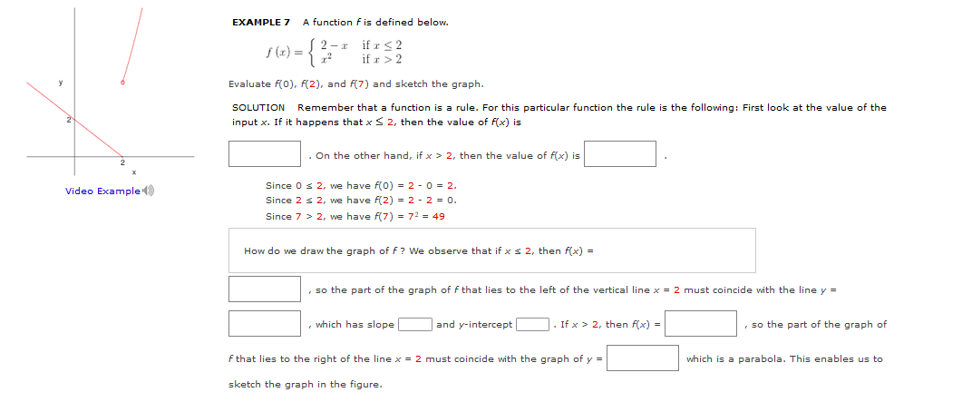 .' EXAMPLE 7 A function Fis defined below. ,u' _ 2: