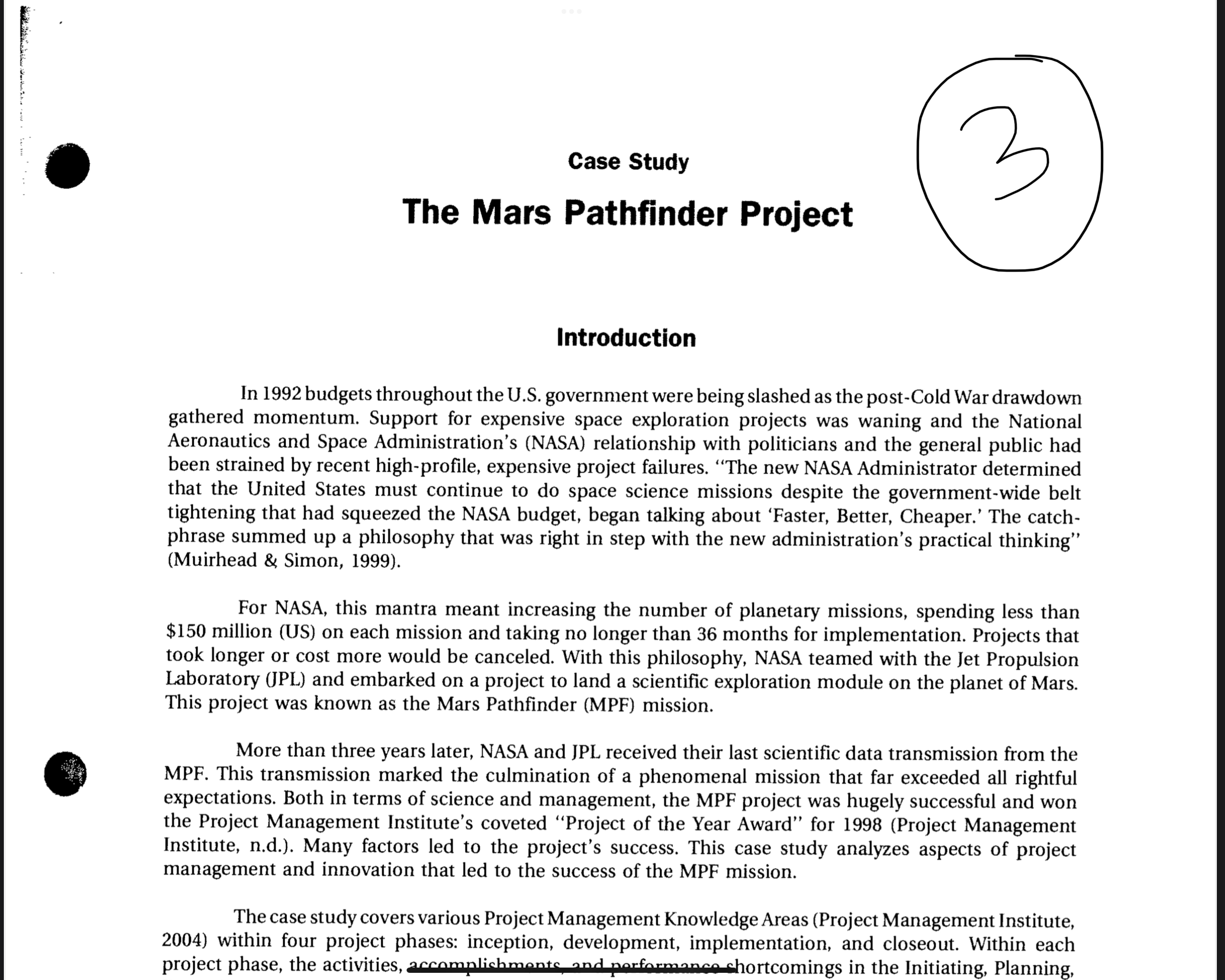 would like for you to think broadly (overall project) and by the