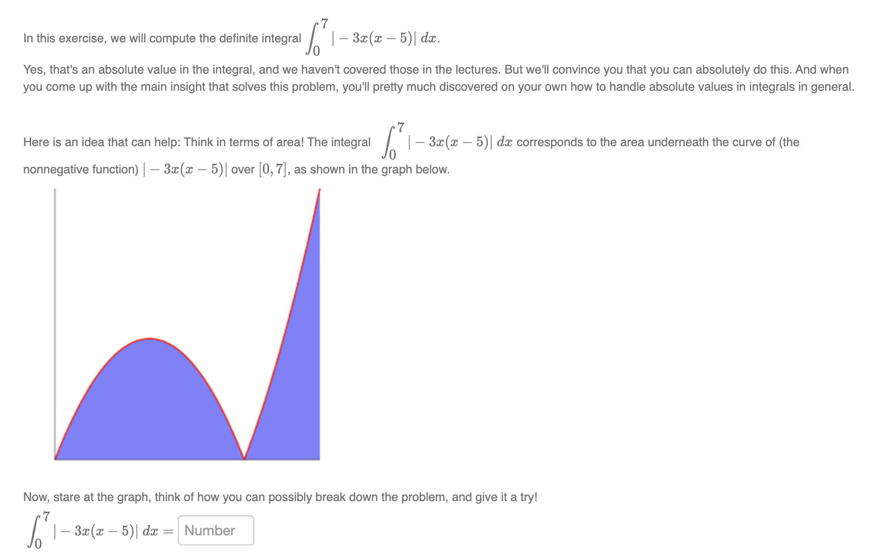  7 In this exercise, we will compute the denite integral /