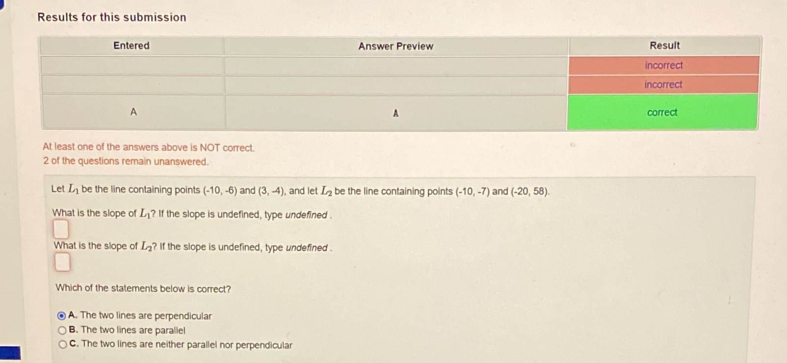 19) pls help Results for this submission Entered Answer Preview Result incorrect